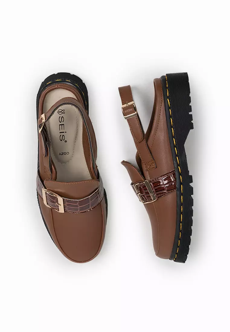 SEIS Cozy Mules Wanita loafers | Docmart - BROWN
