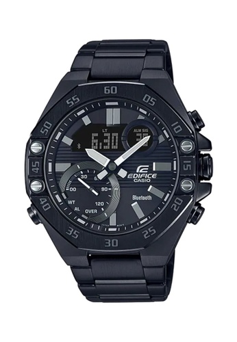 EDIFICE black Edifice Men's Analog-Digital Watch ECB-10DC-1A Black Stainless Steel Watch for Men 3AB39AC71A34F9GS_1