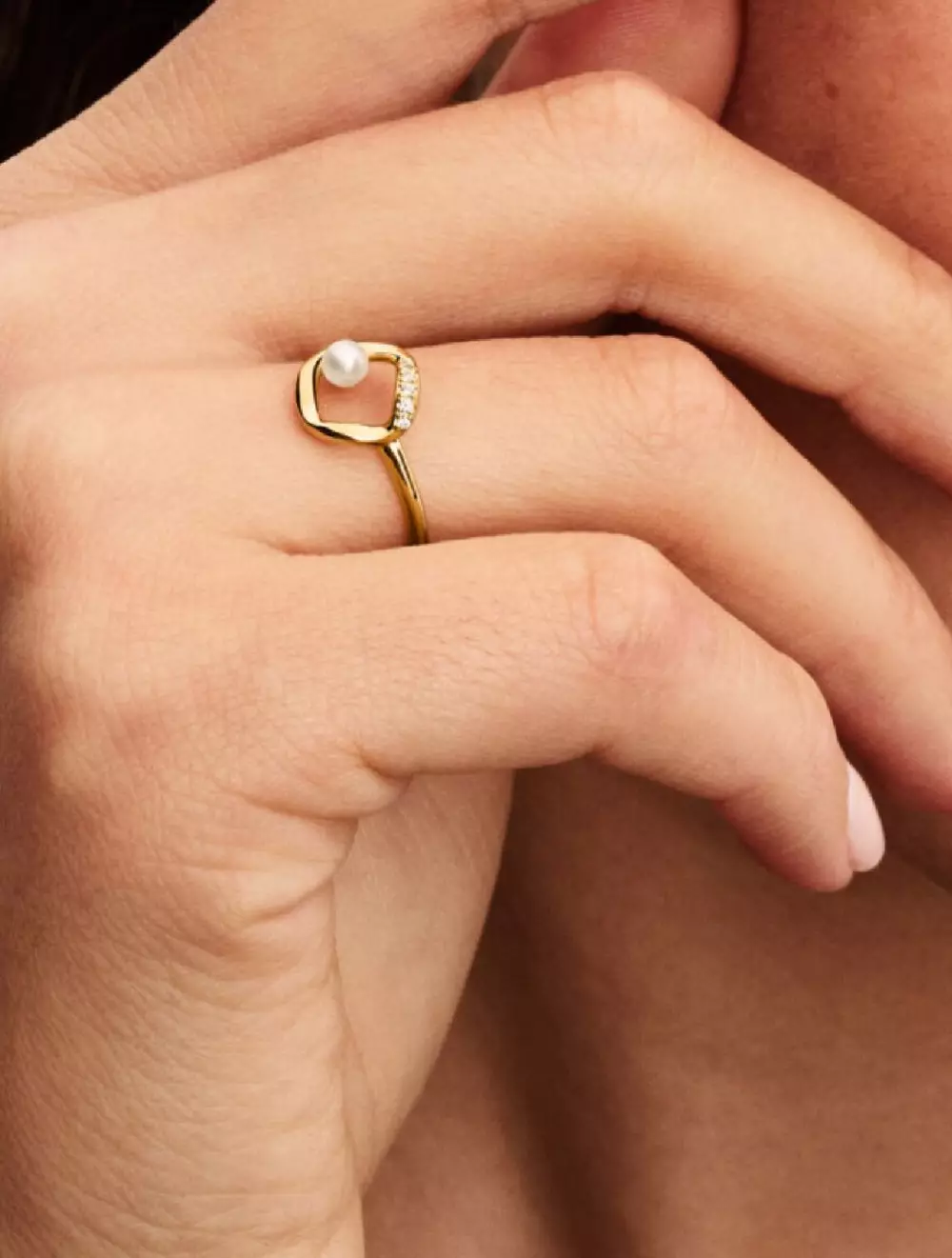 Texture 14k gold-plated ring