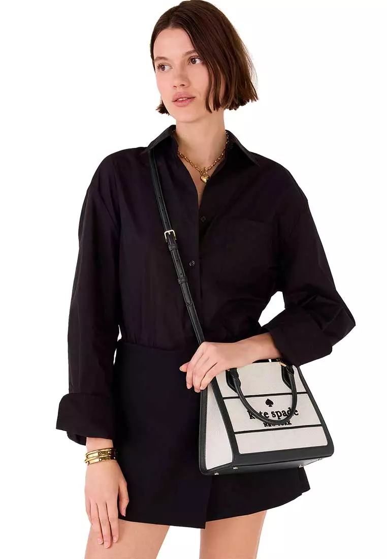 Ellie Canvas Small Tote Black Multi KK098