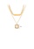 Glamorousky silver Fashion Personality Plated Gold Geometric Square Pendant with Double Layer Necklace 57E23ACBE76150GS_2