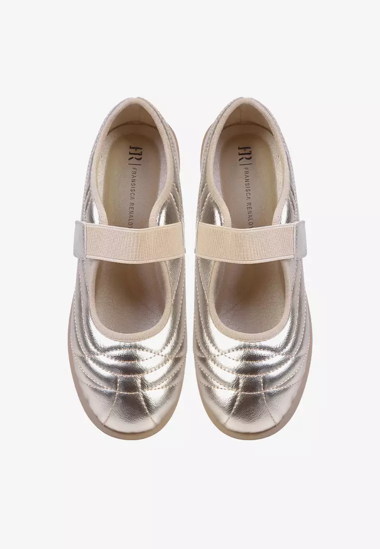 Sepatu Flat Shoes Metallic Wanita L.Colei