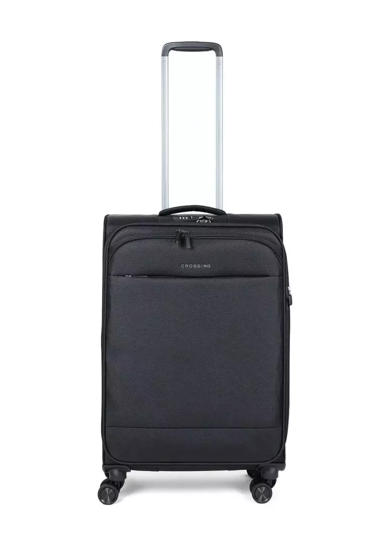 Crossing RECO Recycled Lightweight Soft Case Medium Luggage T26 - Black