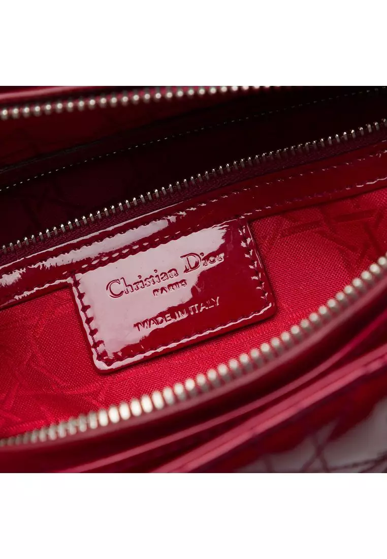 Pre-Loved Dior Large Patent Cannage Lady Dior