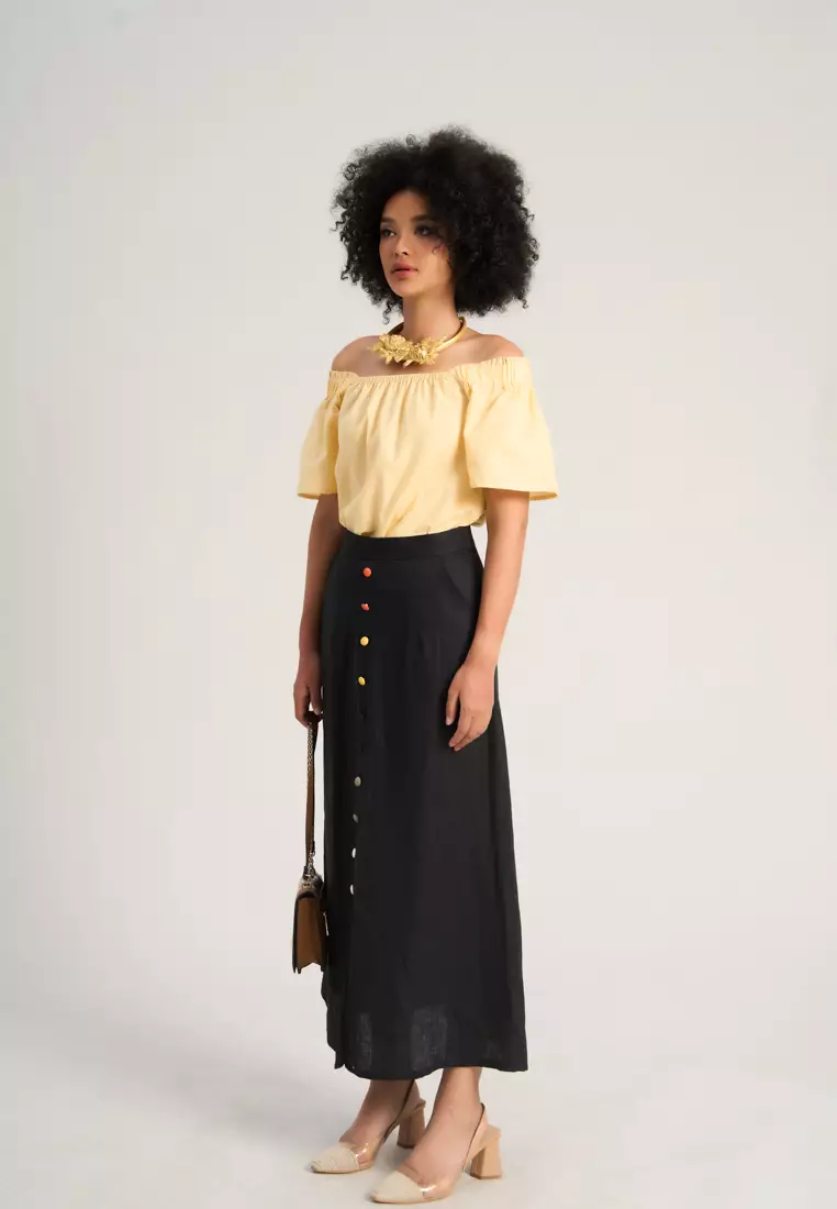 Lemony Off-Shoulder Top