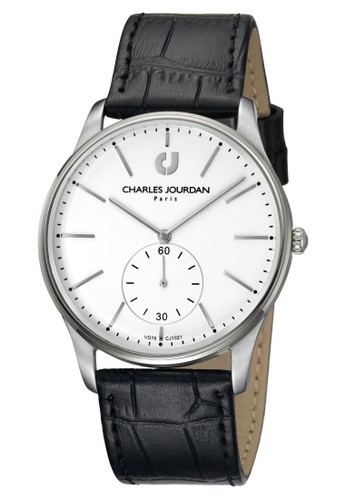 Charles Jourdan CJ1021-1312 Jam Tangan Pria Black Silver