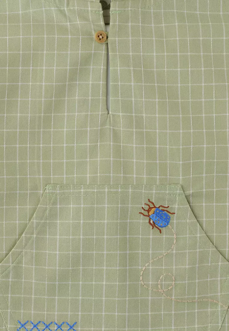 Baby Boys Hooded Shirt With Kangaroo Pocket