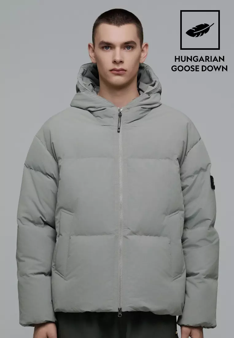 男女同款HERON連帽羽絨外套