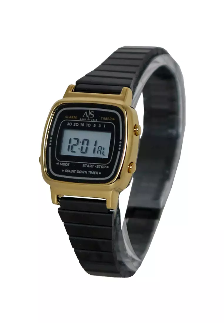 Buy Axis Taylor Black Stainless Steel Digital Watch For Women