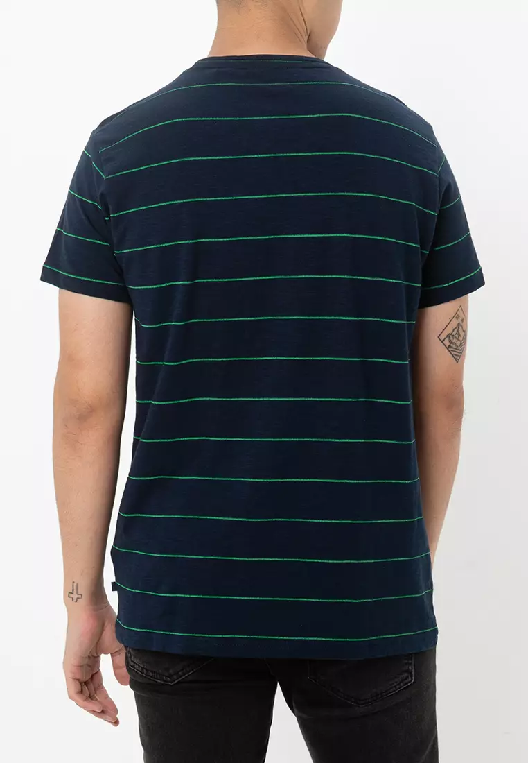 Striped T-Shirt with Logo Label