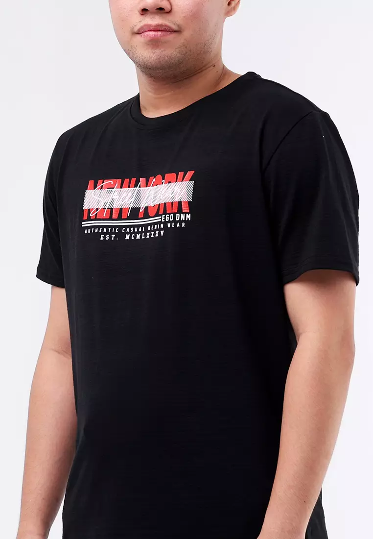 Round Neck Crazyline Short Sleeves T-Shirt