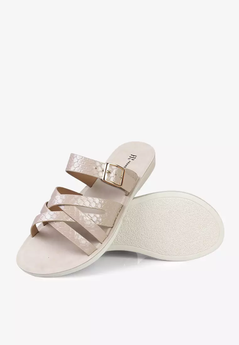 Sandal Slip On Wanita Ringan L.Ferent 02 Beige