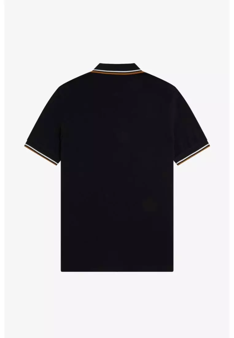 Fred Perry M3600 Twin Tipped Fred Perry Shirt (Black / Ecru / Dark Caramel)