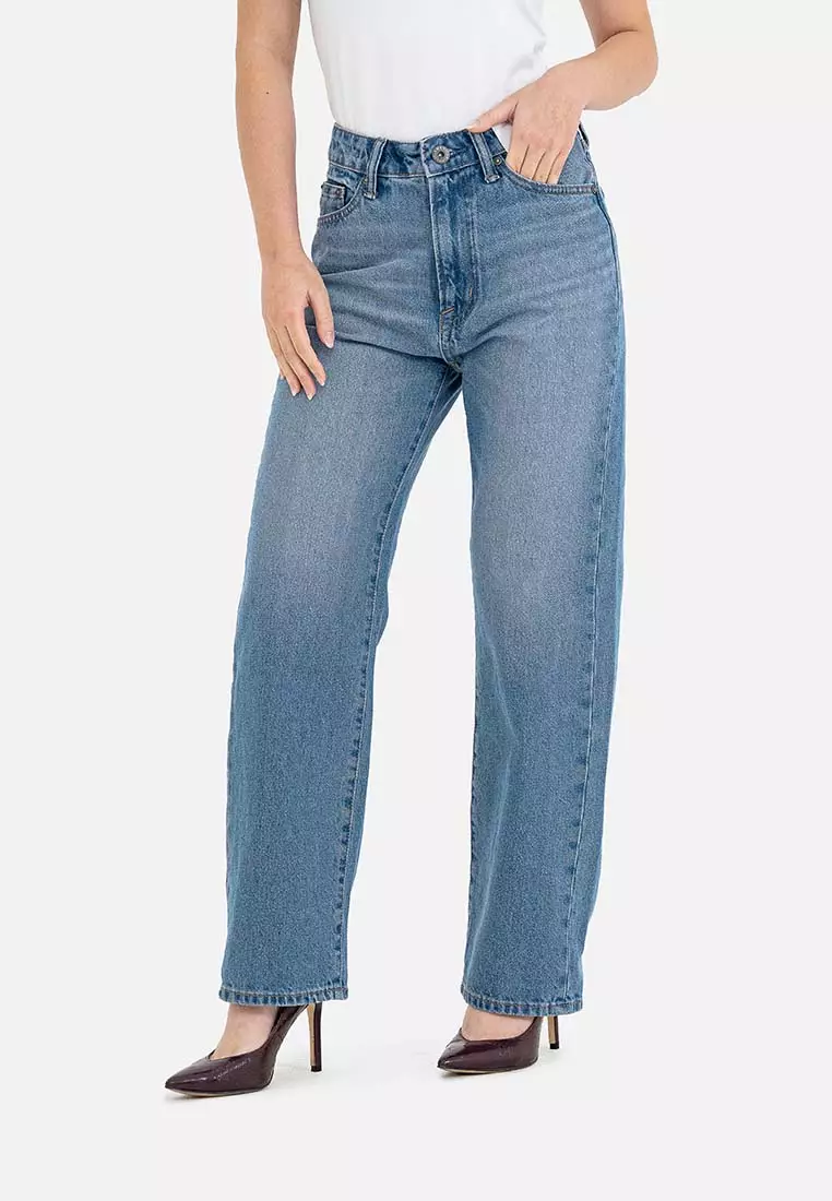 Ameri FOIL STRAIGHT COLOR DENIM Ameri vintage LONG STRAIGHT