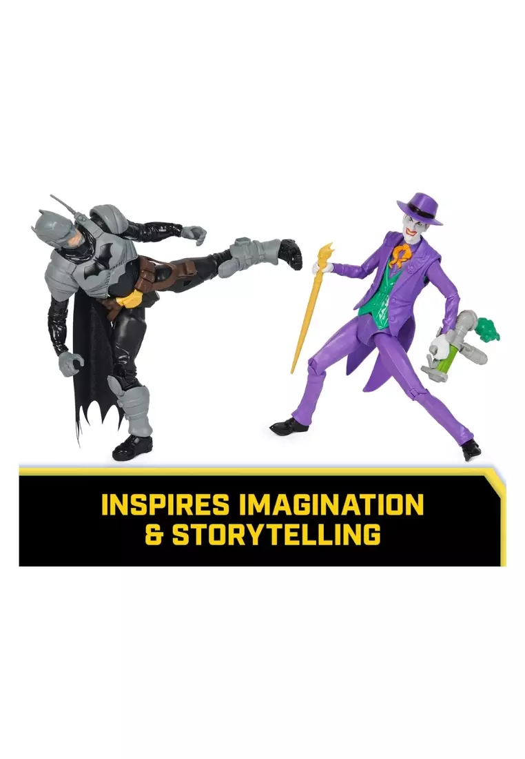 DC Comics, Batman Adventures, Batman vs The Joker Action Figures Set, 2 Figures, 12 Armor Accessories, 12-inch