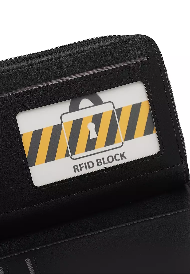 Pepe Jeans Men's Leather RFID Wallet – Horizontal Design With Coin Purse, Card Slots & Bill Compartments (Black/White)