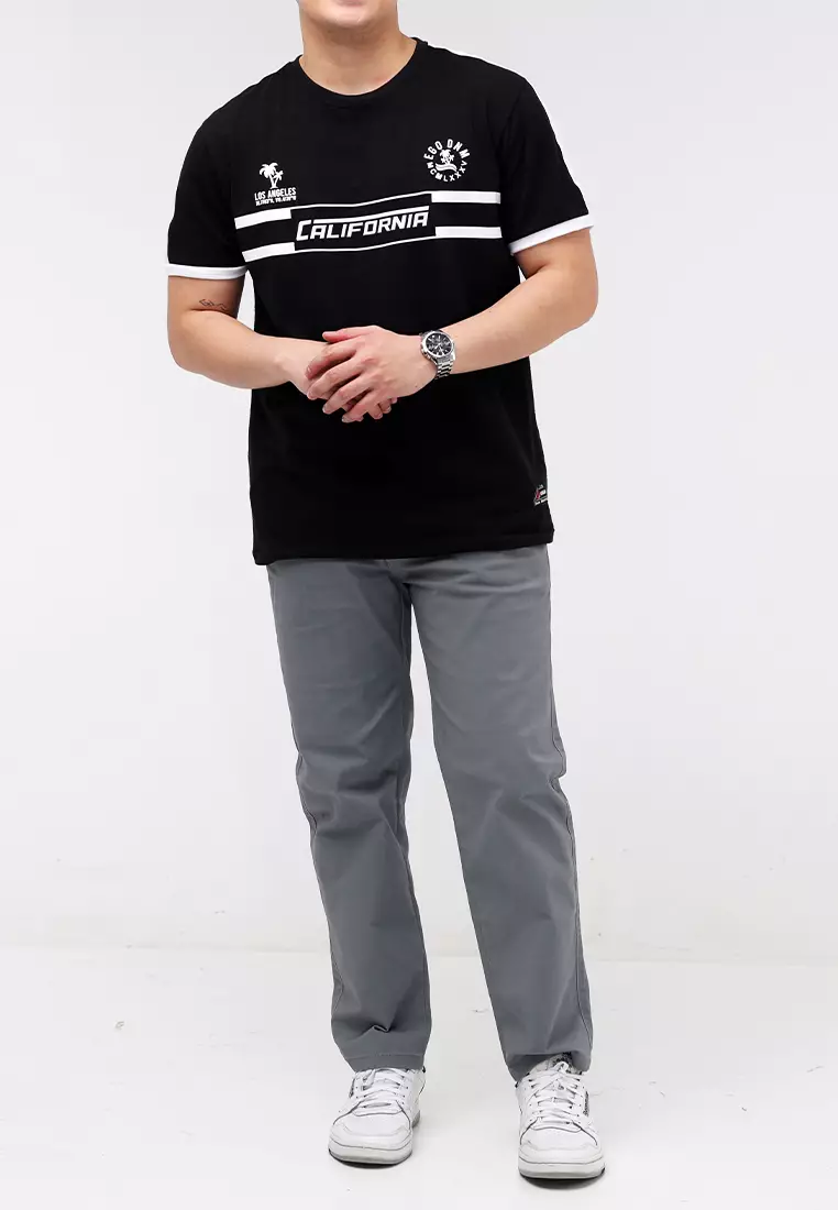 Round Neck Streaky Short Sleeves