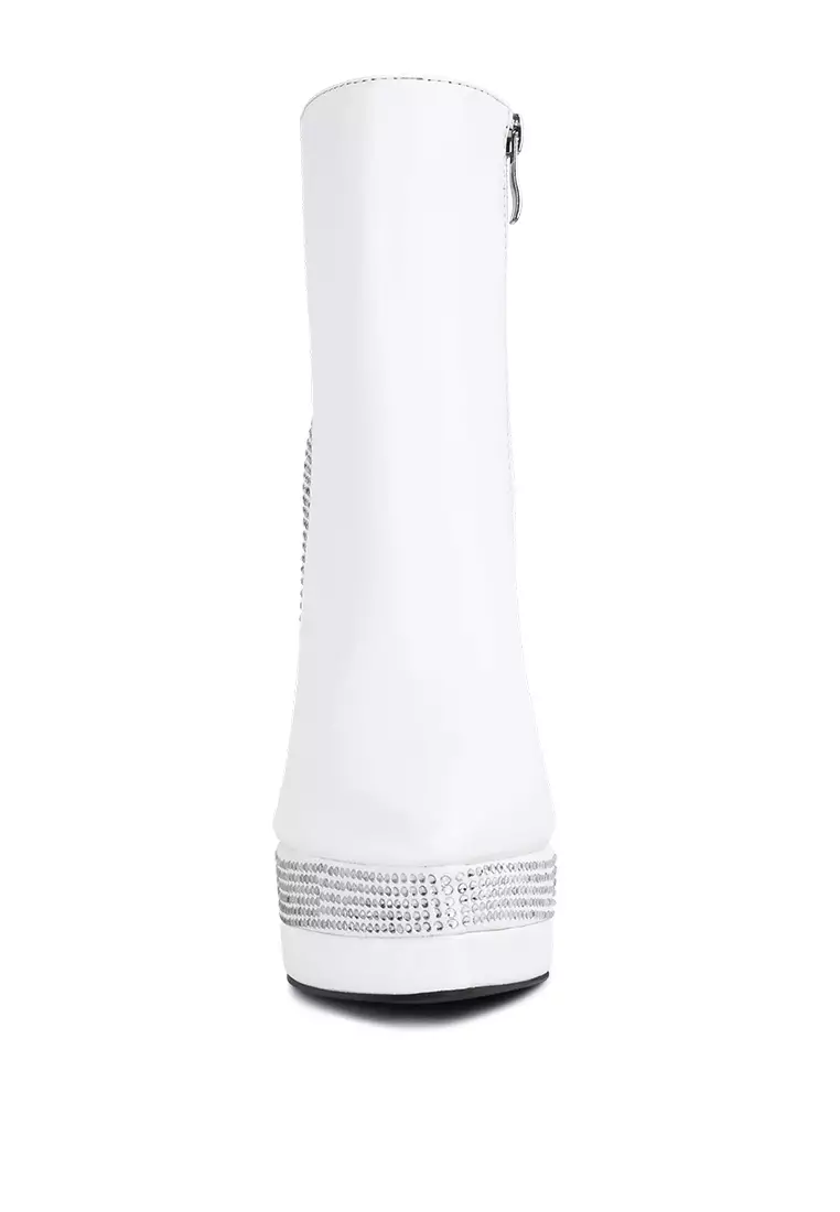 White wedge ankle boots store