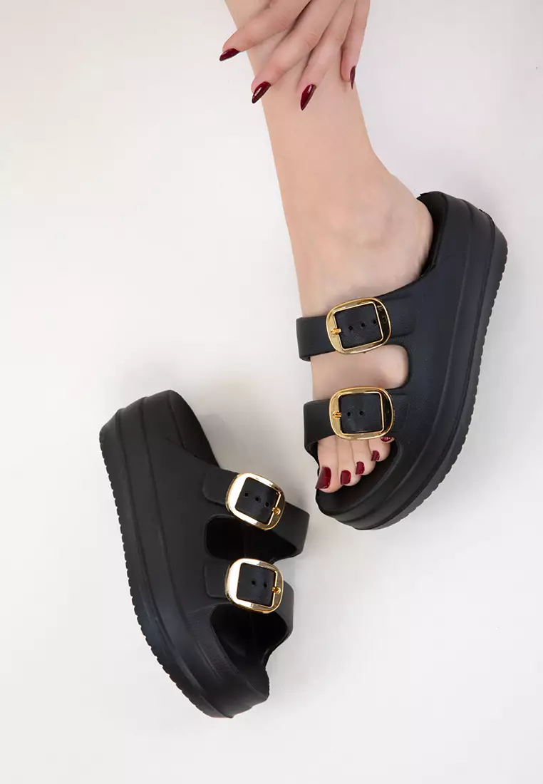 Black Women's Slippers 20726