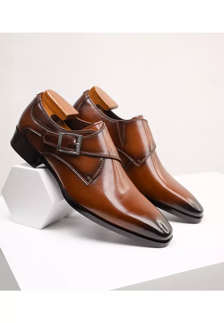 Business Leather Monk Strap Shoes MK5009-3