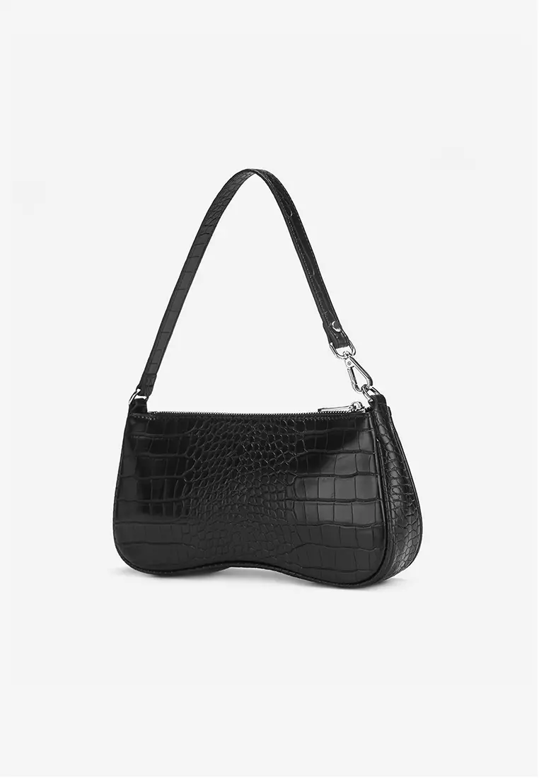 JW Pei Eva Shoulder Bag - Black Croc