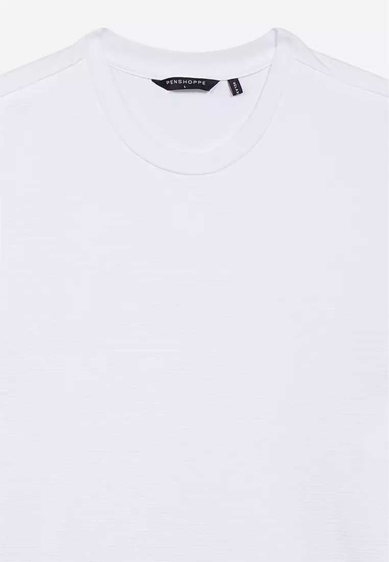 Penshoppe Relaxed Fit Textured T Shirt With Woven Label 2024 Buy