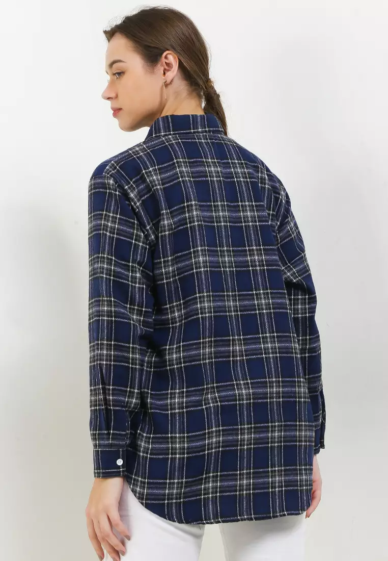 Kemeja Wanita Clemira Navy Black