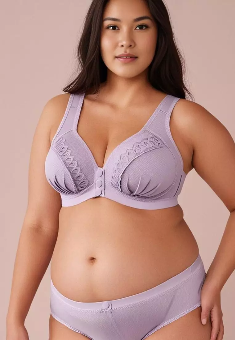 3 Pack Premium Micah Seamless Push Up Lifting Supportive Wireless Bra in Pink, Purple & Black