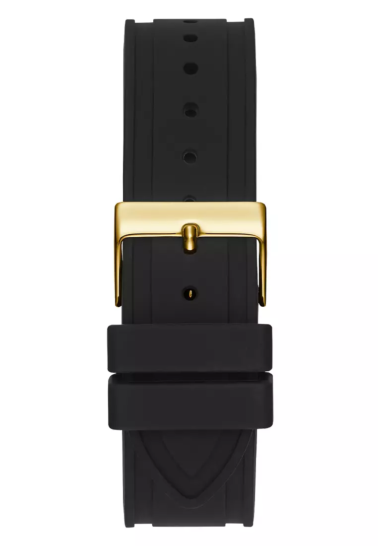 Guess GW0256L1 - Jam Tangan Pria - Gold - Black Rubber Strap