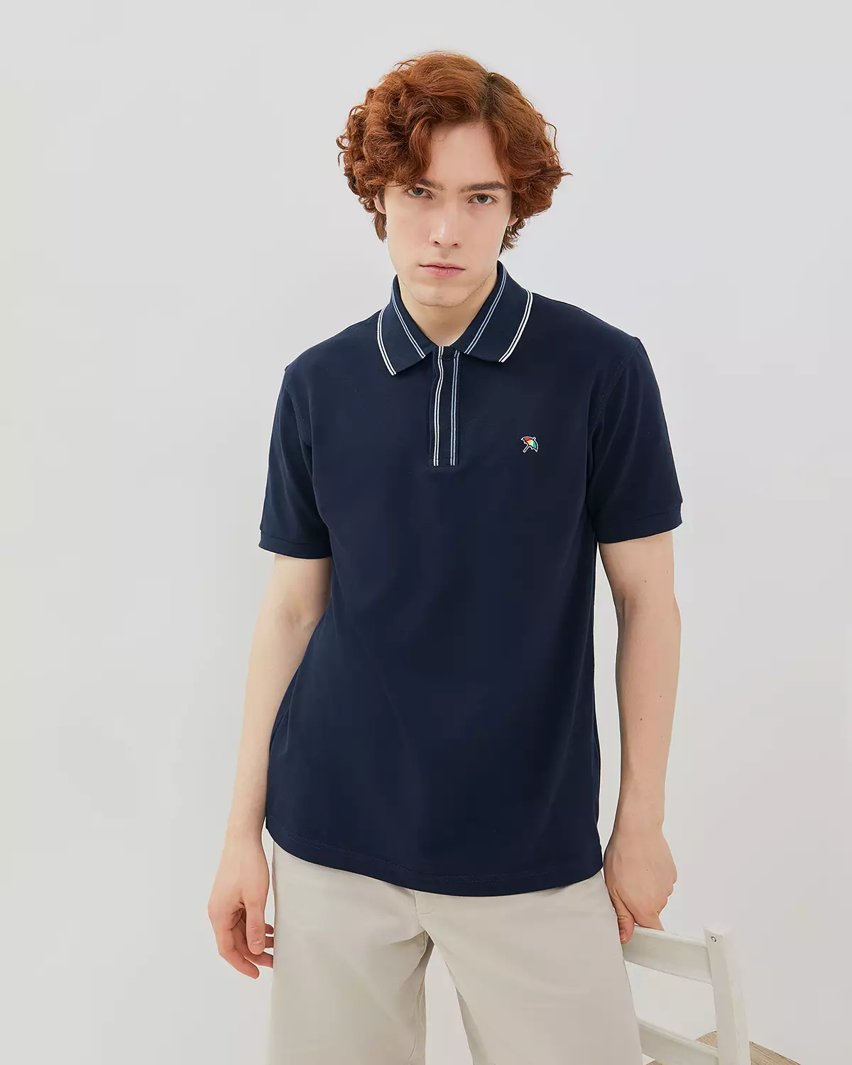 NAVY SHORT-SLEEVED POLOSHIRT FOR MEN
