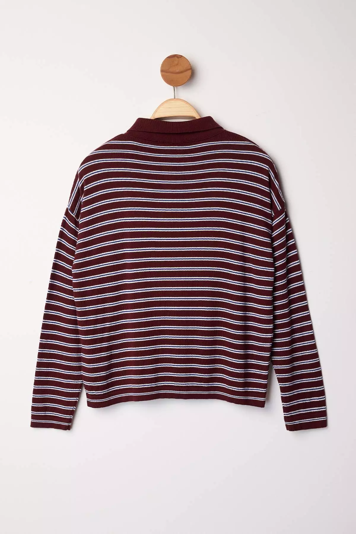 Wardrobe Essentials Plum Premium Yarn/Special Yarn Wide Pattern Striped Knitwear Sweater Twoaw26Kz19