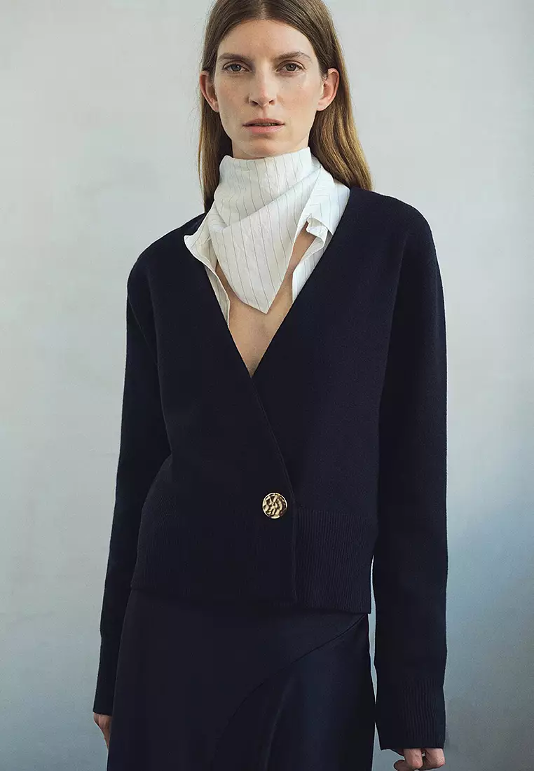 Button Crossover Cardigan