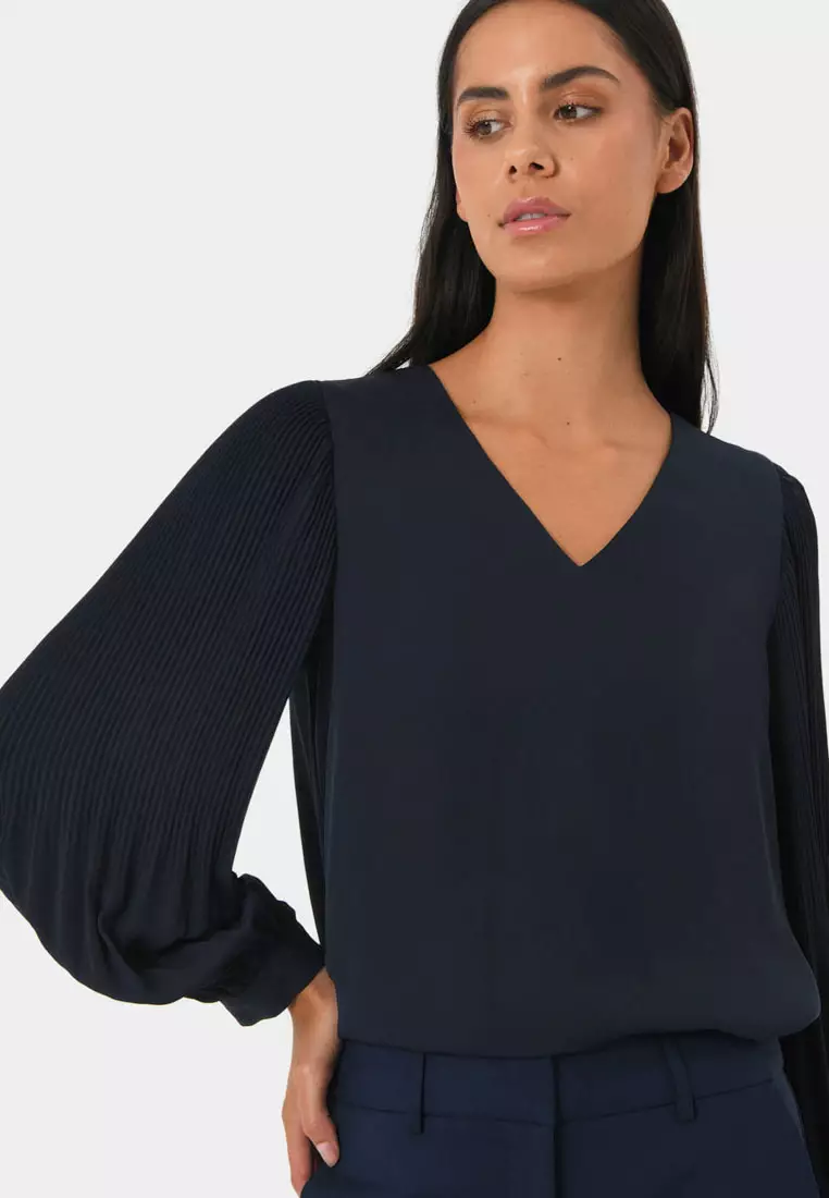 Charlotte Pleated Sleeve Top