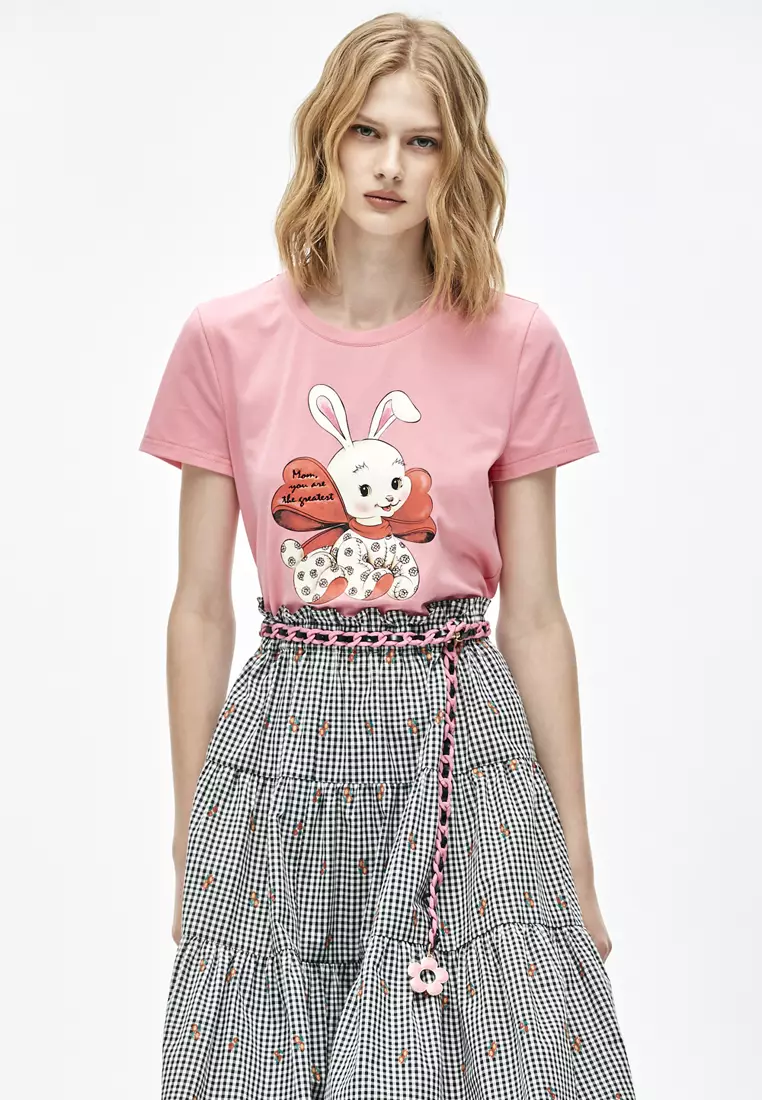 iROO Pink Tee With Front Graphic