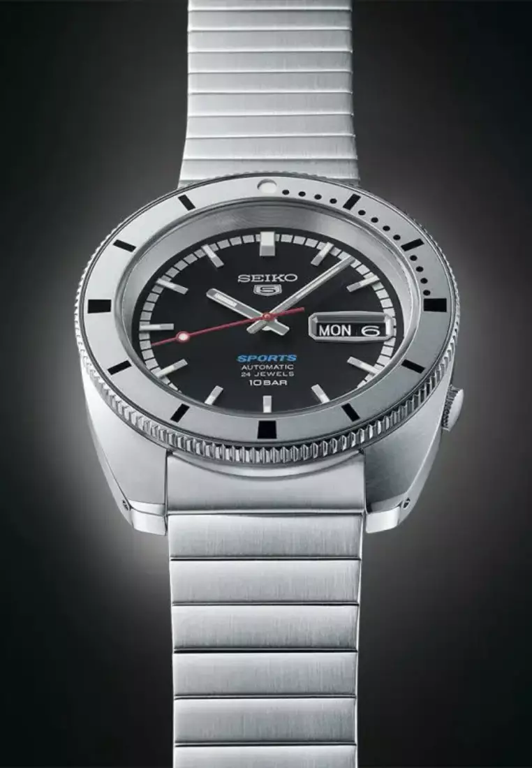 Seiko 5 Sports ‘Pepper Black’ 1968 Heritage Design Re-creation Limited Edition Automatic Watch SRPL05K1