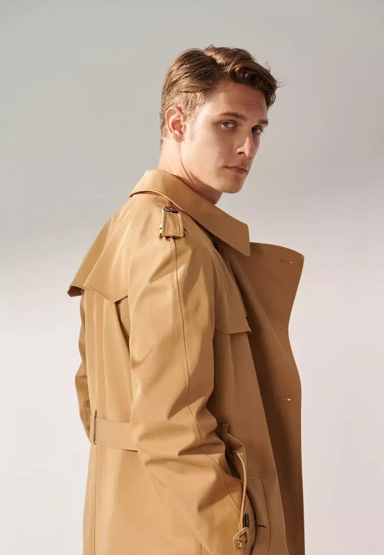 Khaki Double Breasted Trench Coat