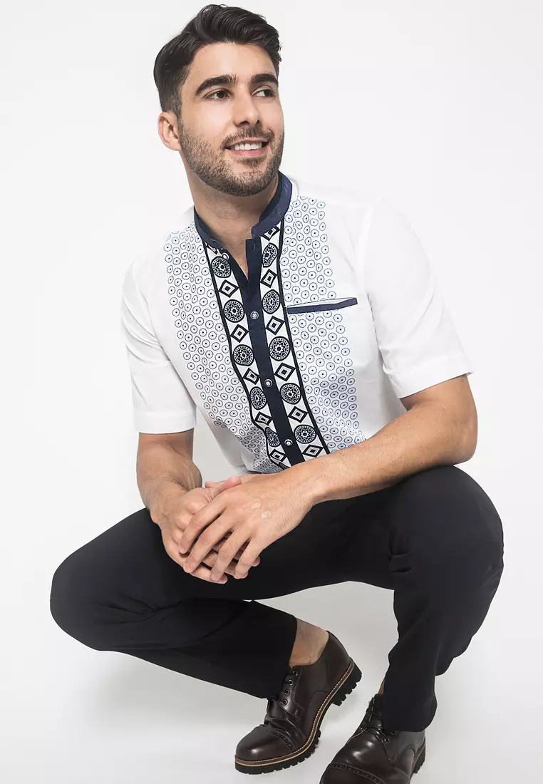 LGS - Baju Koko - Kemeja Koko - Koko Motif - Putih - Slim Fit - JSH.392.S1021KF.317.C
