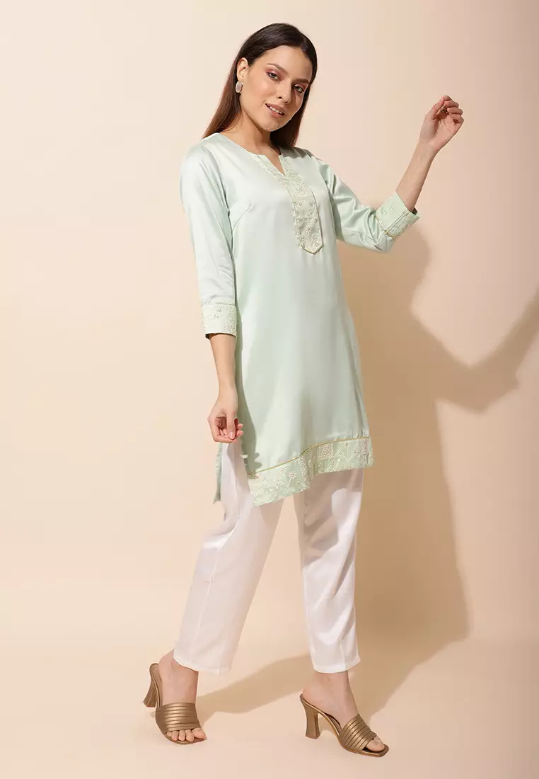 Chanira Festive Aiza Tunic-Pastel Green