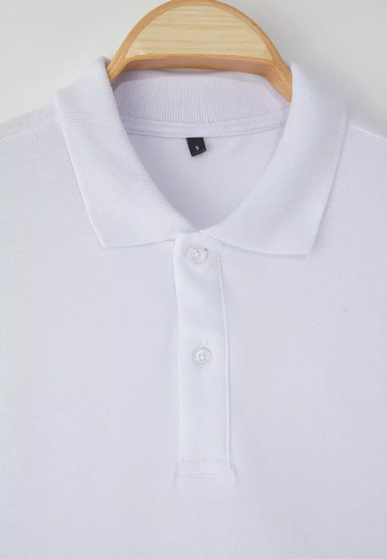 Black-White 2-piece Regular/Normal Cut 100% Cotton Polo Neck T-shirt TMNSS25PO00022