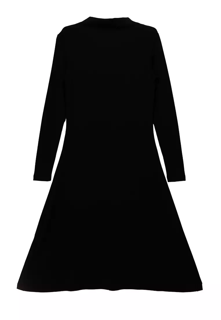 Cowl-Neck Long-Sleeved Maxi Dress