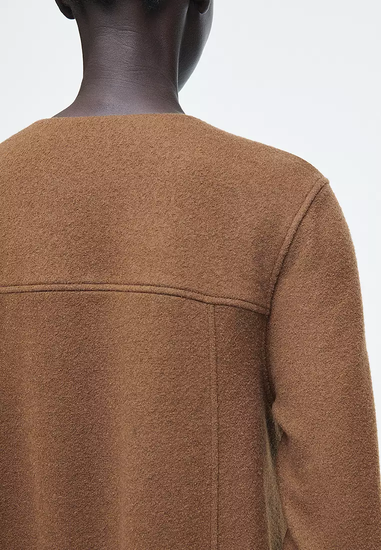 A-Line Boiled-Wool Mini Dress