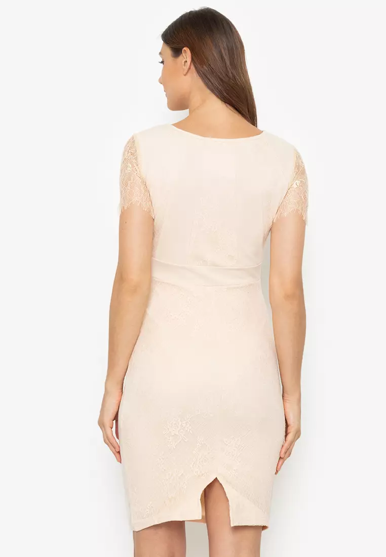 Haeden collared lace panel dress sale