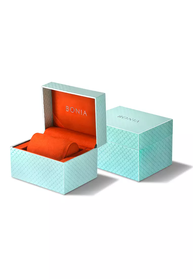 Jam Tangan BONIA Wanita B10756-2377 Sapphire Glass - Pink Dial - Silver Stainless Steel