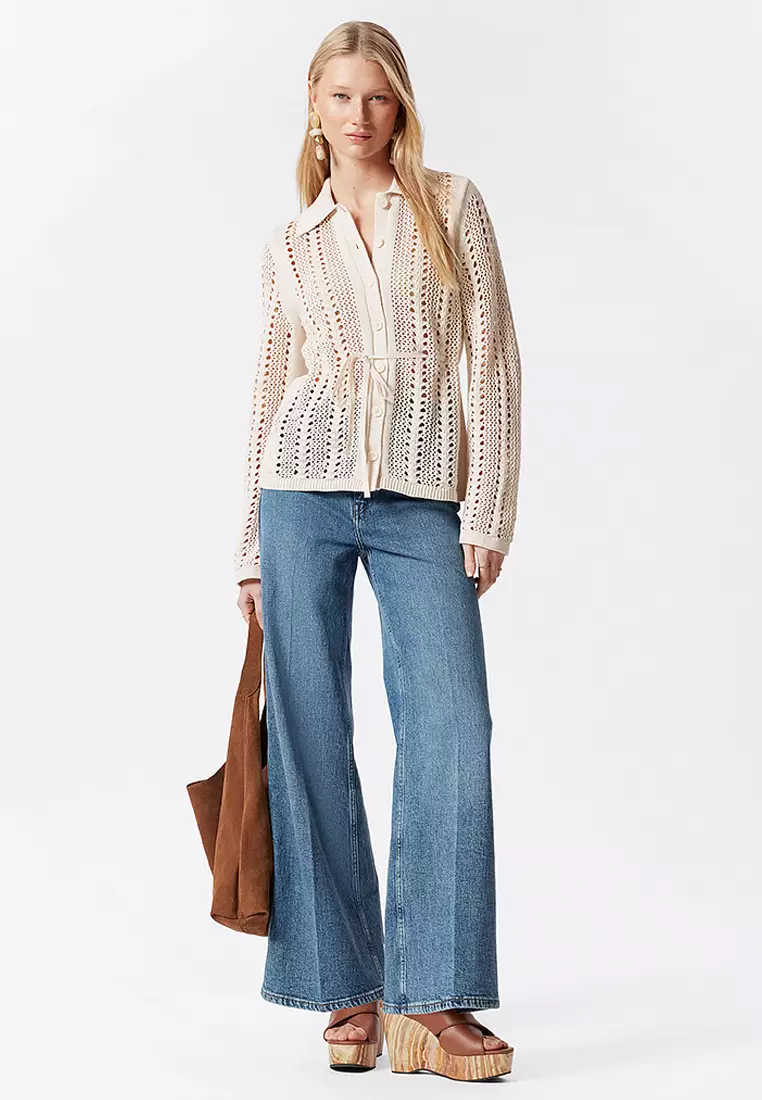 Pointelle-Knit Cardigan