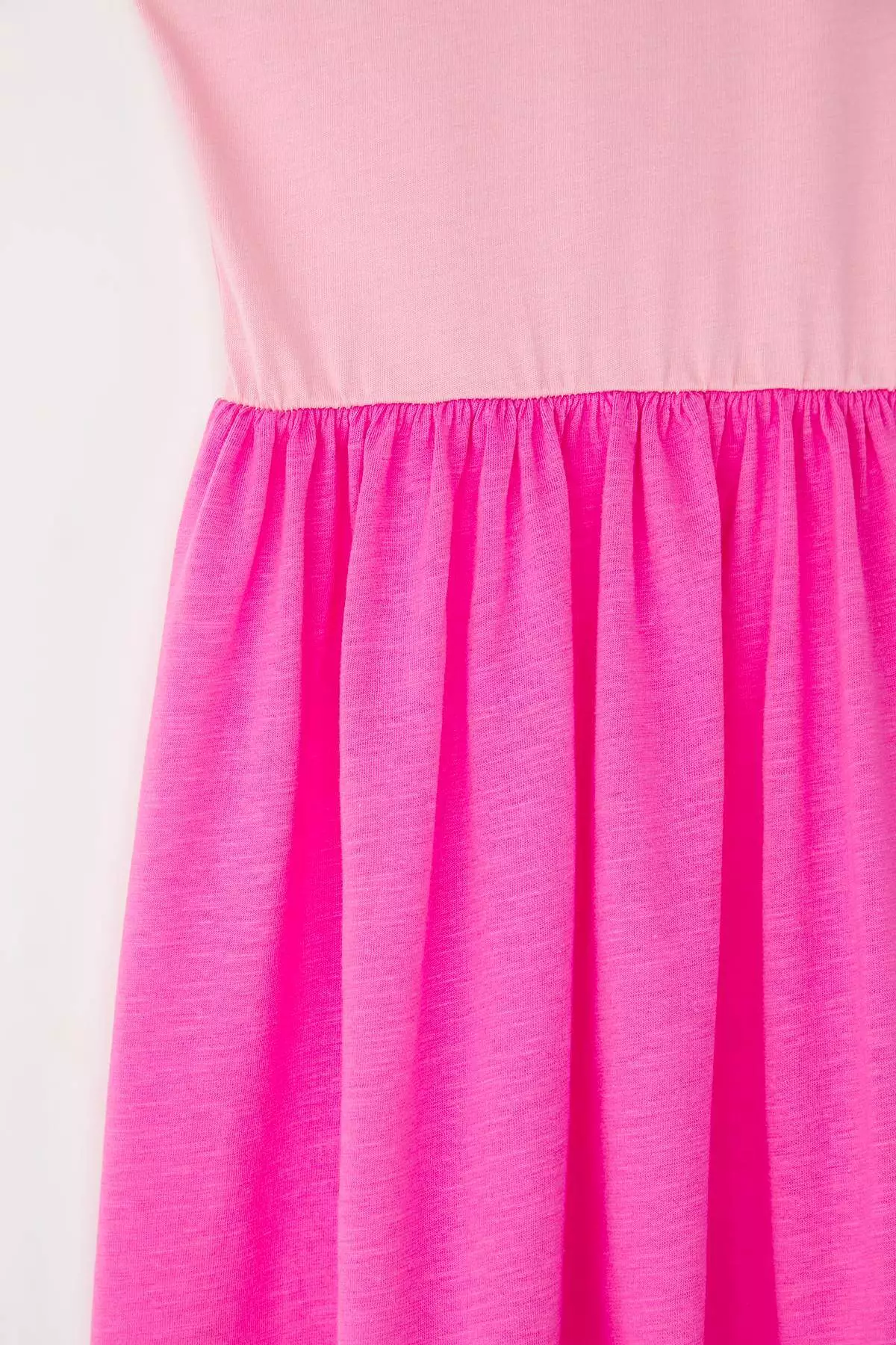 Pink-Mint 2'Li Girls 100% Cotton Color Blocking Sleeveless Knitted Dress Tkdss25El00093