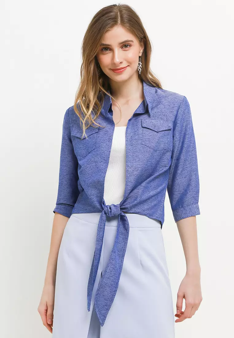 Front-Tie Casual Shirt