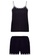 SMROCCO black Mila Spagetti Strap Top Bottom Pyjamas Sleepwear PM8060-B FD49BAAD8E0680GS_3