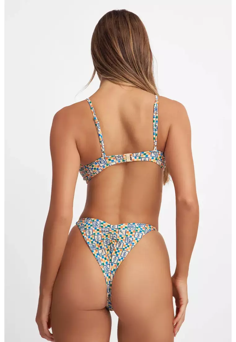 Mila Deep Scoop Neck Bikini Top / Conch Crush