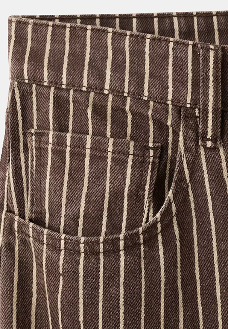 Wide Leg Striped Jeans