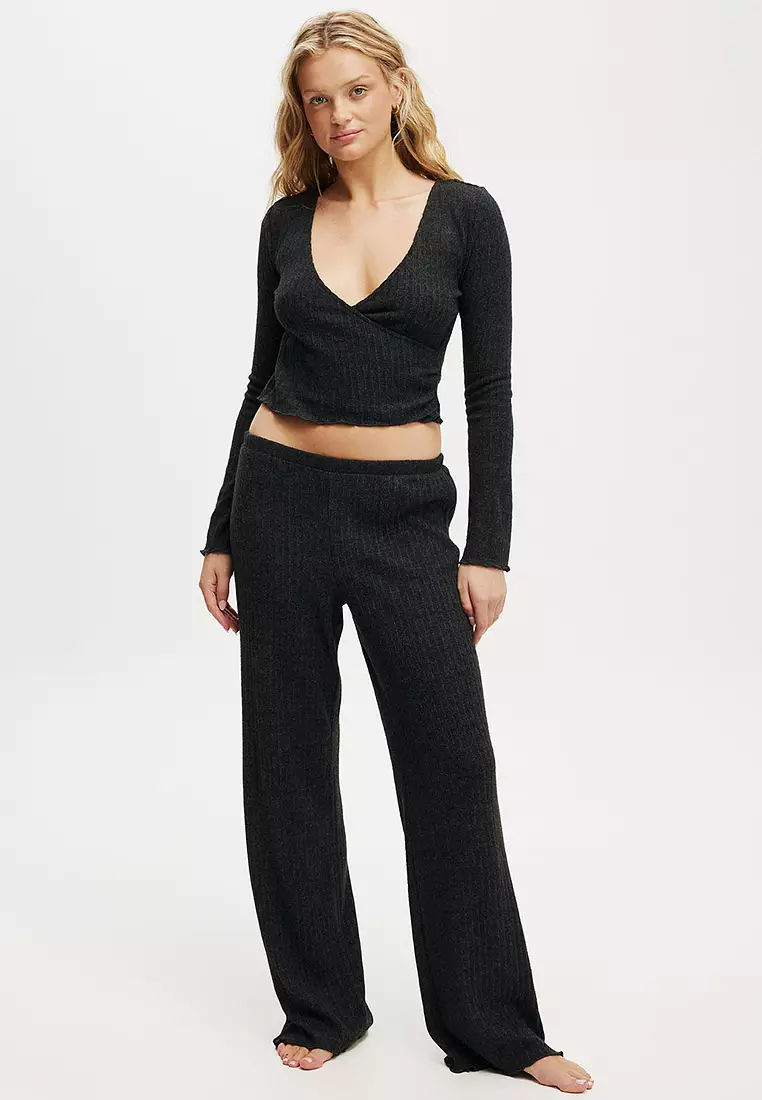 Super Soft Ribbed Wrap Top